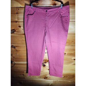 Womens Appleseeds Plus Size 22W Pink Denim 5 Pocket Jeans